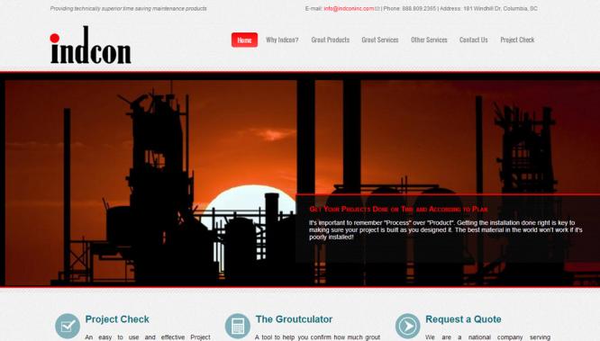 Indcon Inc Website Home Page